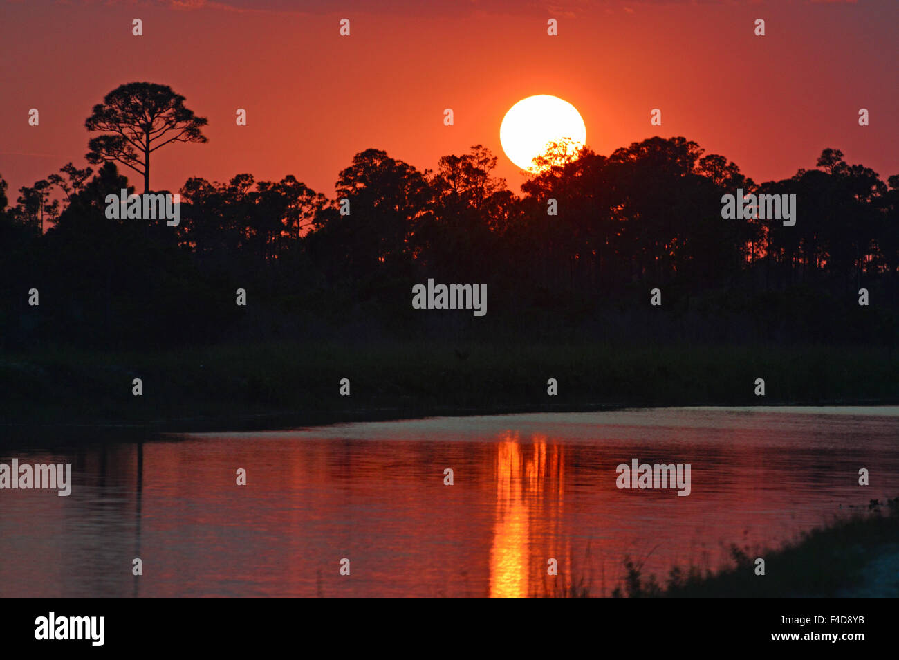 Sunset over a WMA Stock Photo