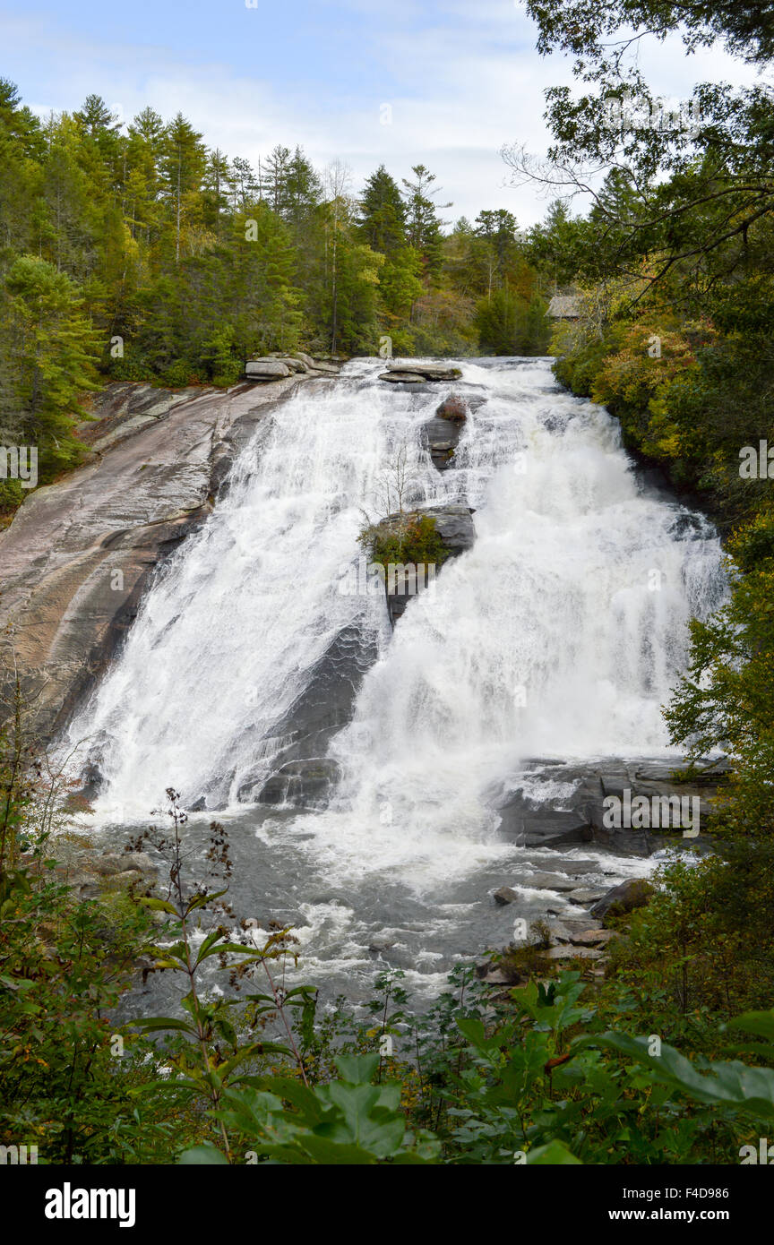This is the High Falls located in the Dupont State Forest, near Brevard, North Carolina. Stock Photo