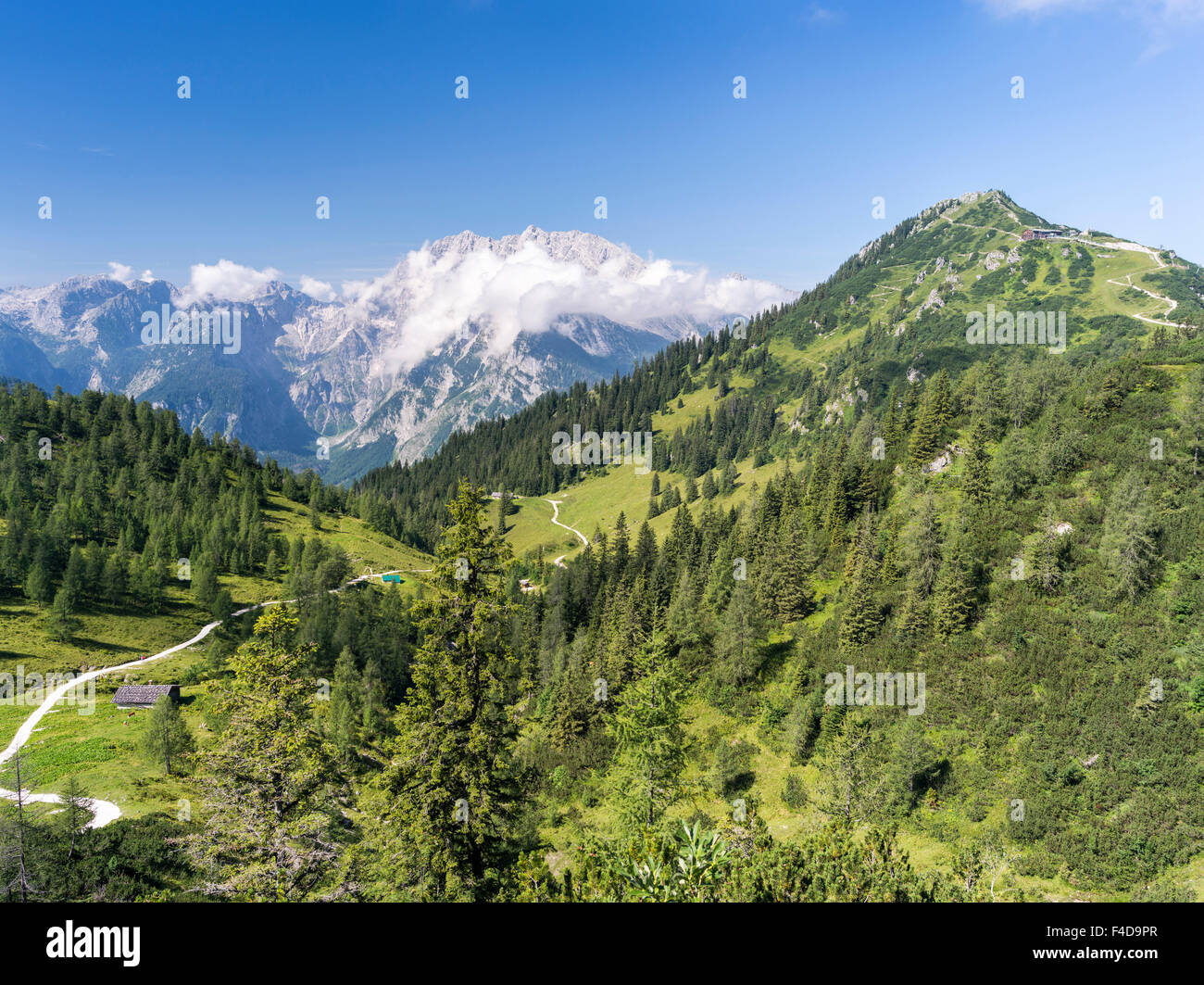 Berchtesgaden Alps, view towards Mt. Jenner and Mt. Watzmann, National ...