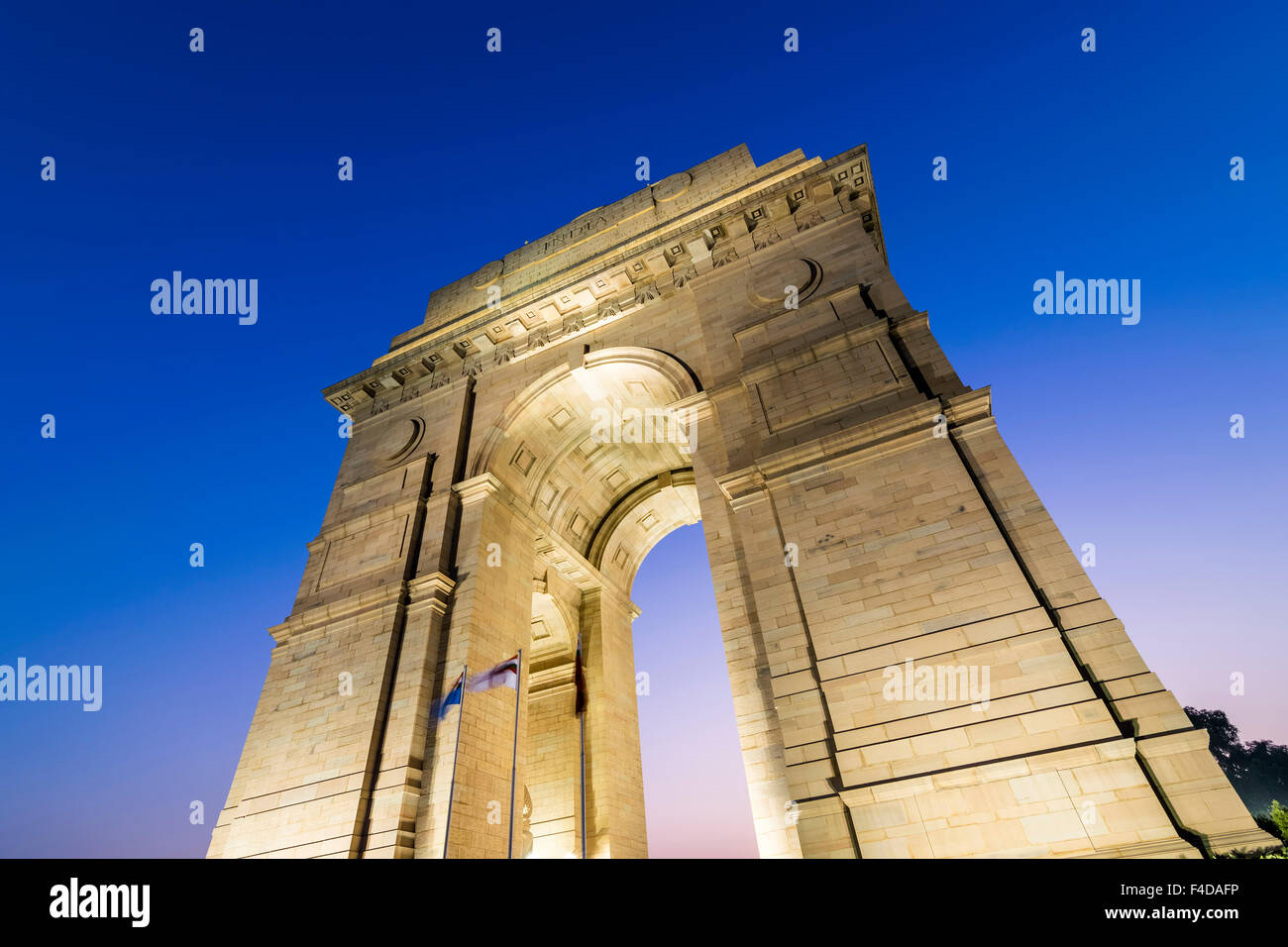 New Delhi Gateway of India at Blue Hour Stock Photo