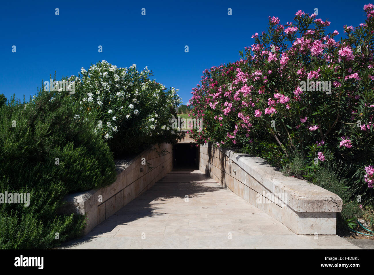 Greece, Central Macedonia, Vergina, Royal Tombs Museum, entrance to ...