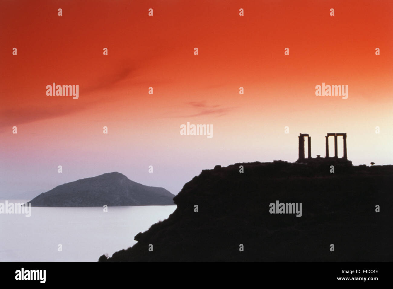 Greece, Attica, Sounion, Temple of Poseidon. (Large format sizes available) Stock Photo
