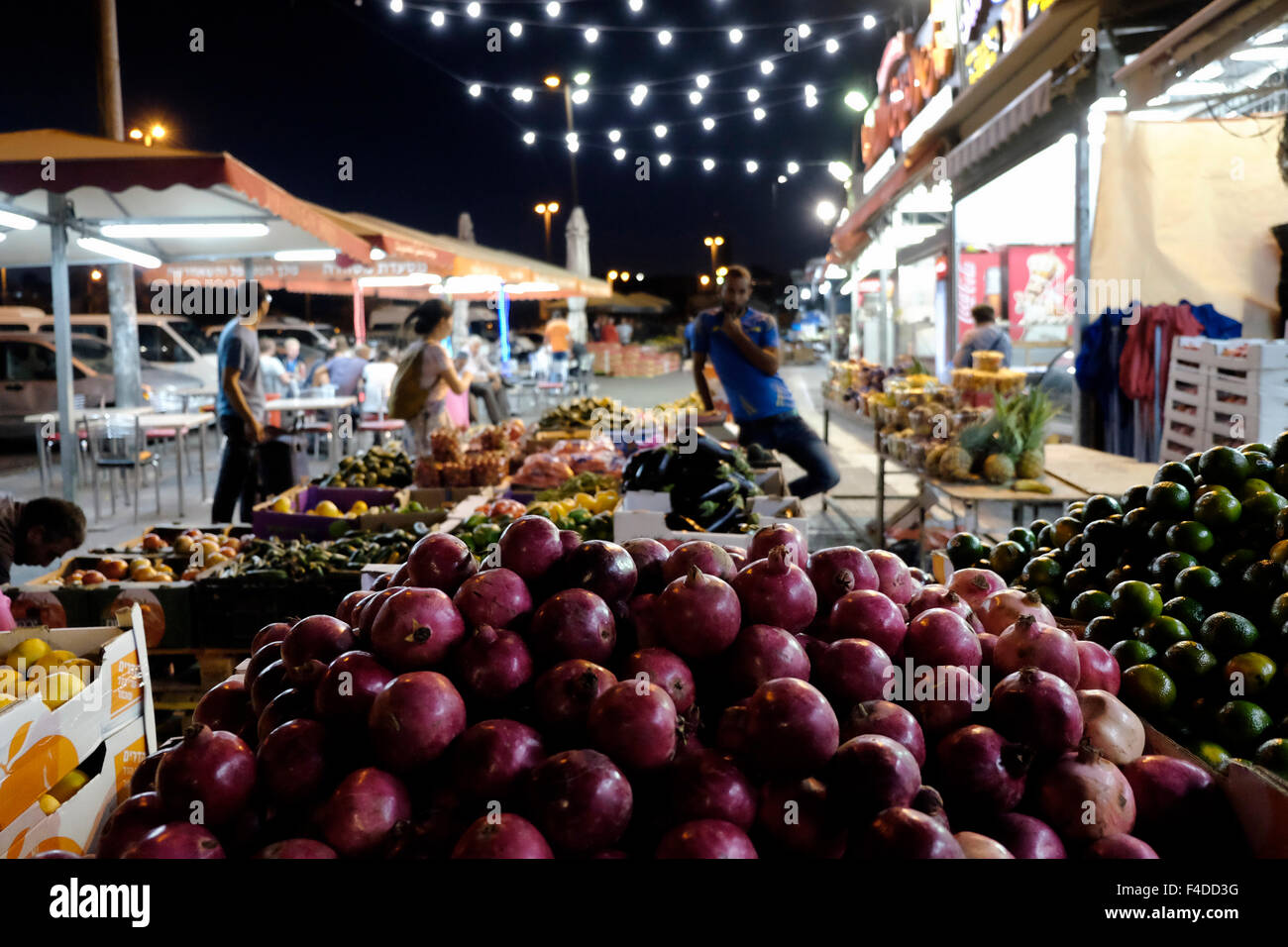 A Palestinian night market scene outside Damascus gate in Haneviim