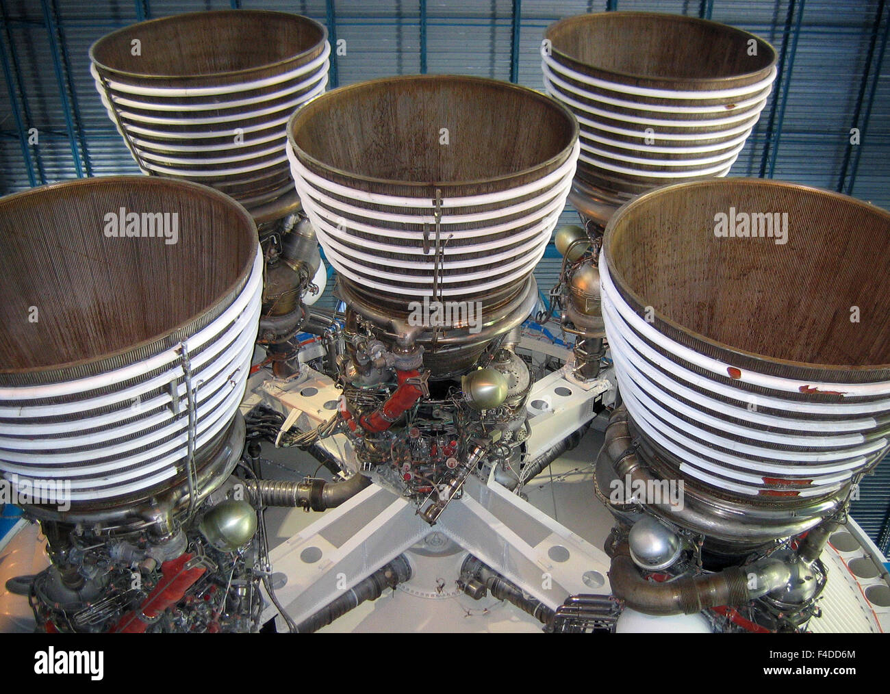Saturn V rocket engines Kennedy Space Centre Florida Stock Photo Alamy