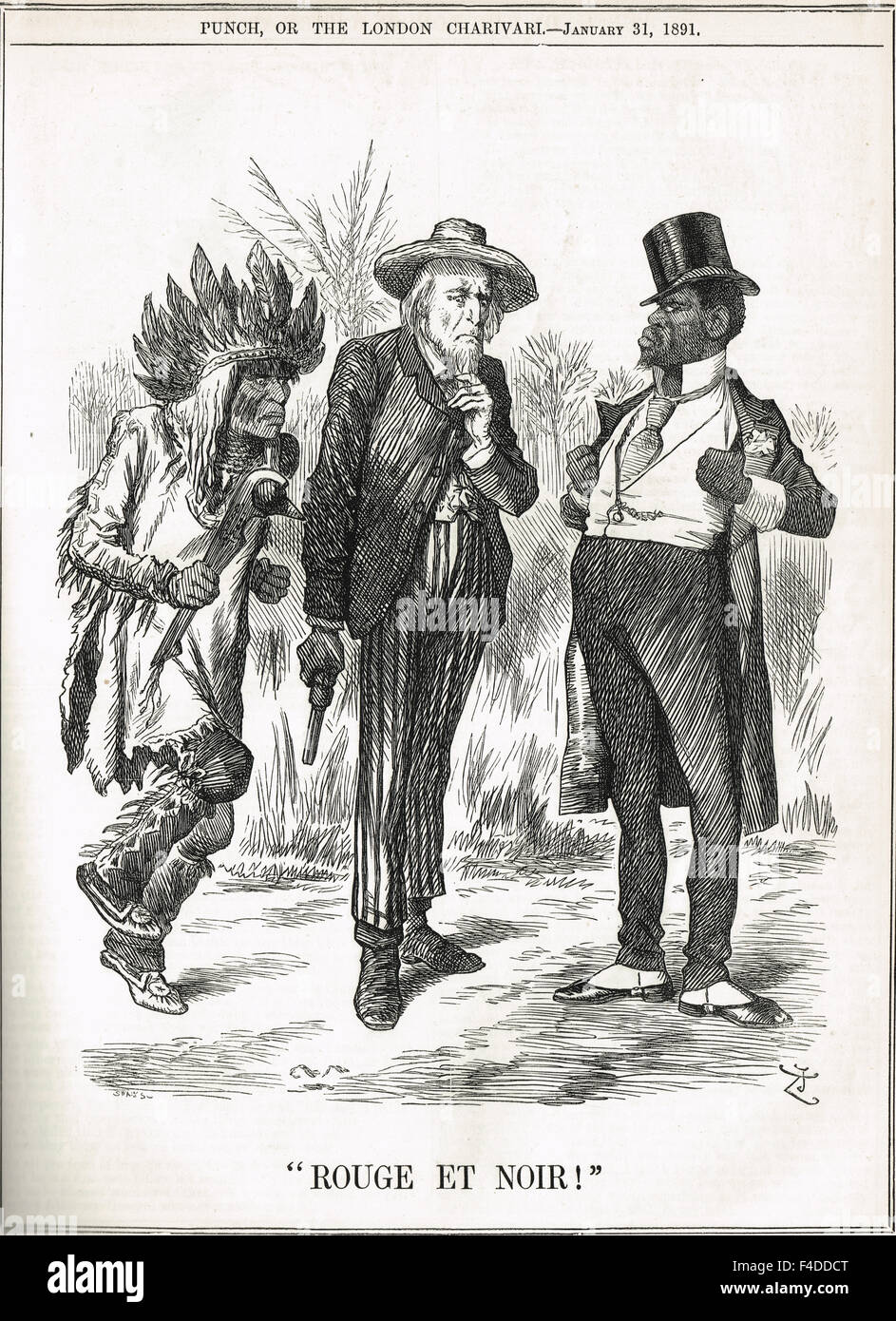 John Tenniel 1891 Punch Cartoon Uncle Sam Rouge Et Noir Stock Photo Alamy