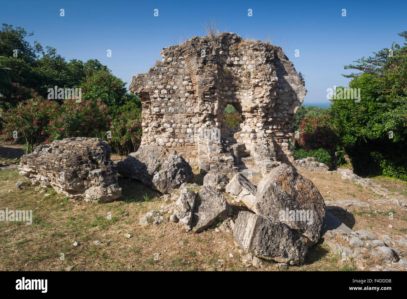 Greece, Peloponnese, Patra, Patra Castle, detail of ruins Stock Photo