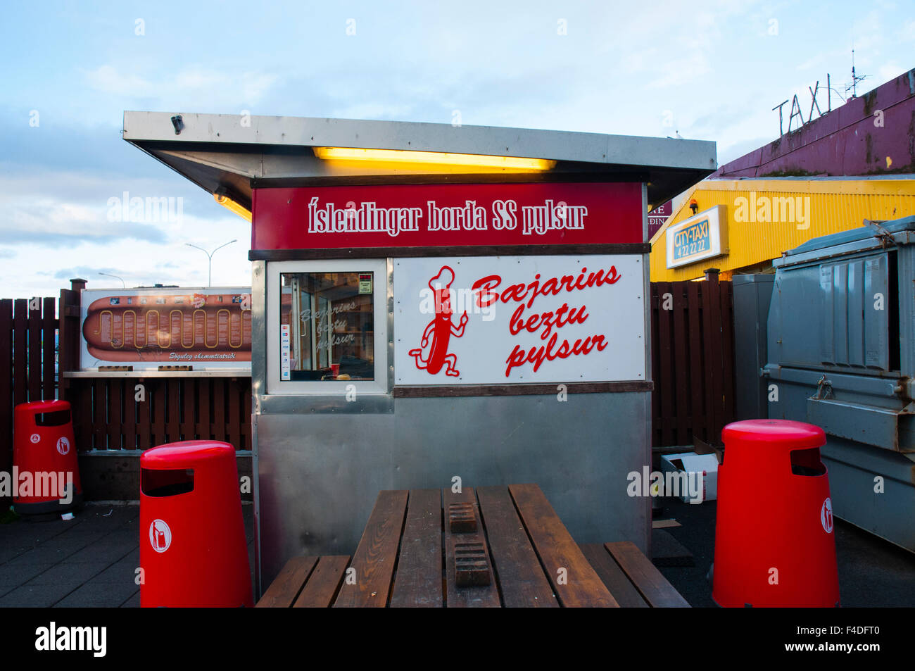 Iceland. Reykjavik. Bjarne's bestu pylsur. Famous hot dog stand near