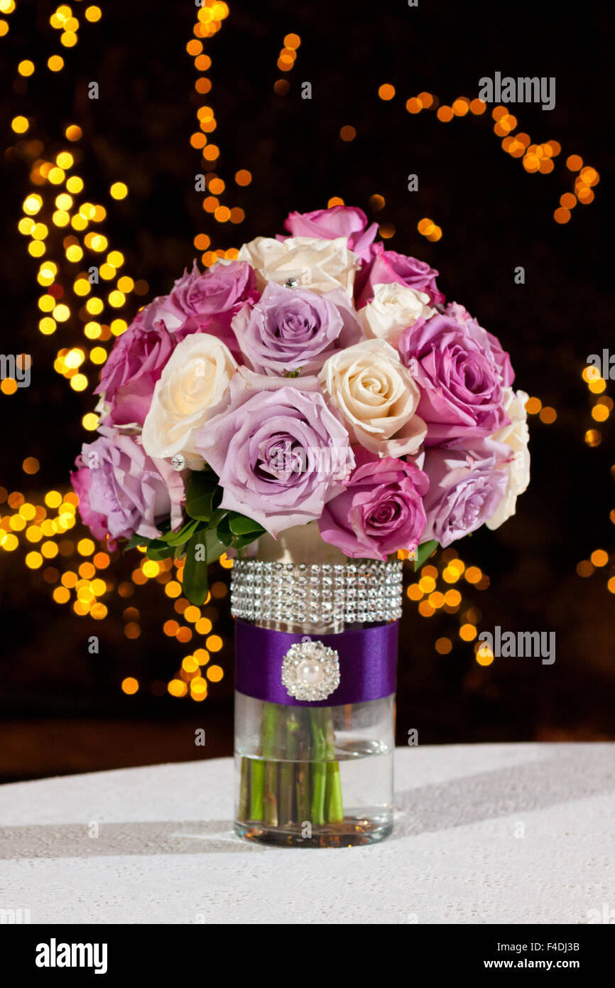 Flowers for wedding decor at this reception in Oregon Stock Photo Alamy