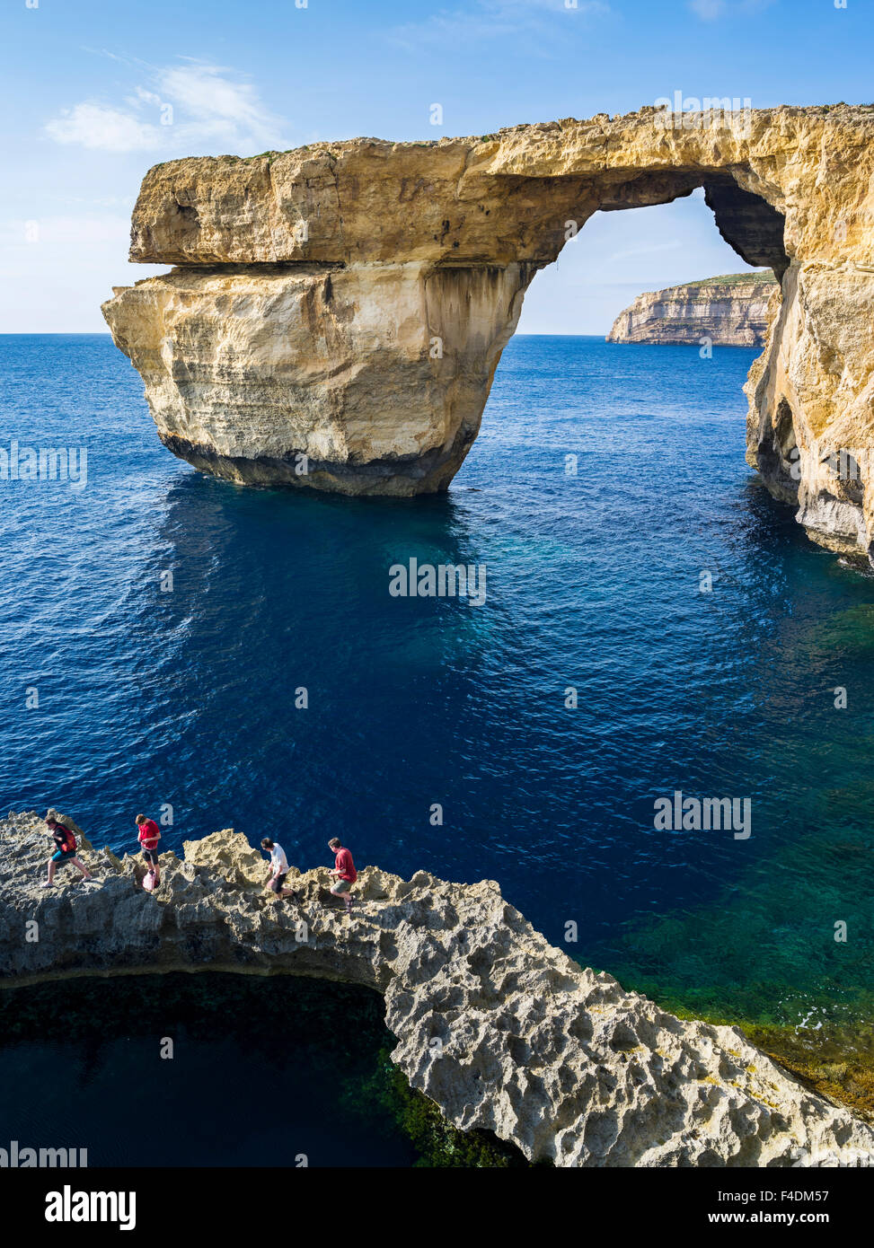 The island of Gozo in the Maltese archipelago. Azure Window, an iconic ...