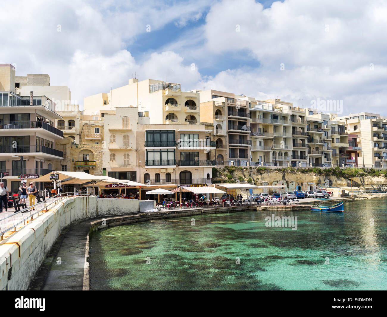 The island of Gozo in the Maltese archipelago. The former fishing village Marsalforn with modern hotel buildings. Europe, Southern Europe, Malta. (Large format sizes available) Stock Photo