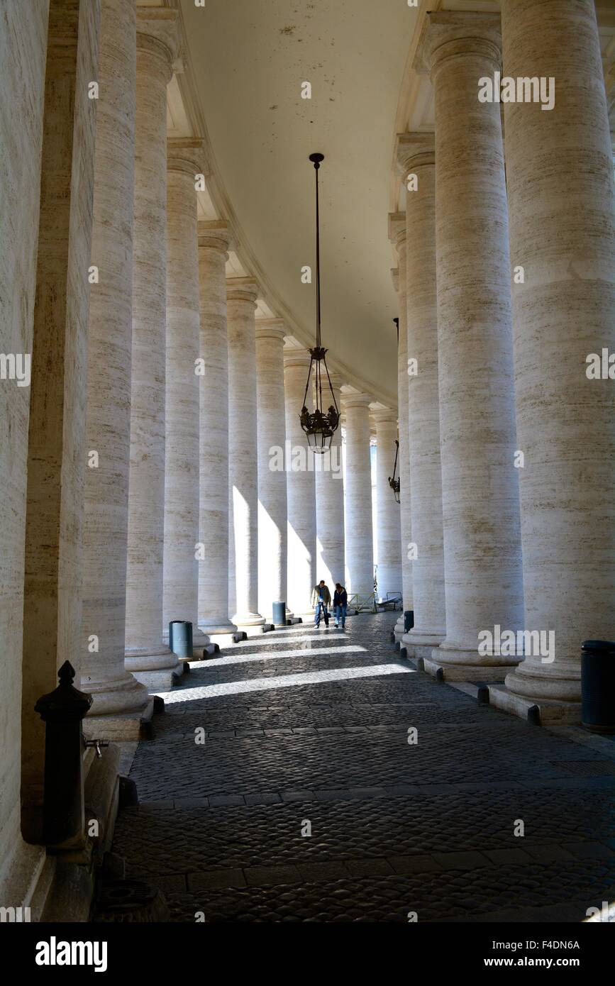 Columns in St Peter's Square in the Vatican, Rome, Italy Stock Photo
