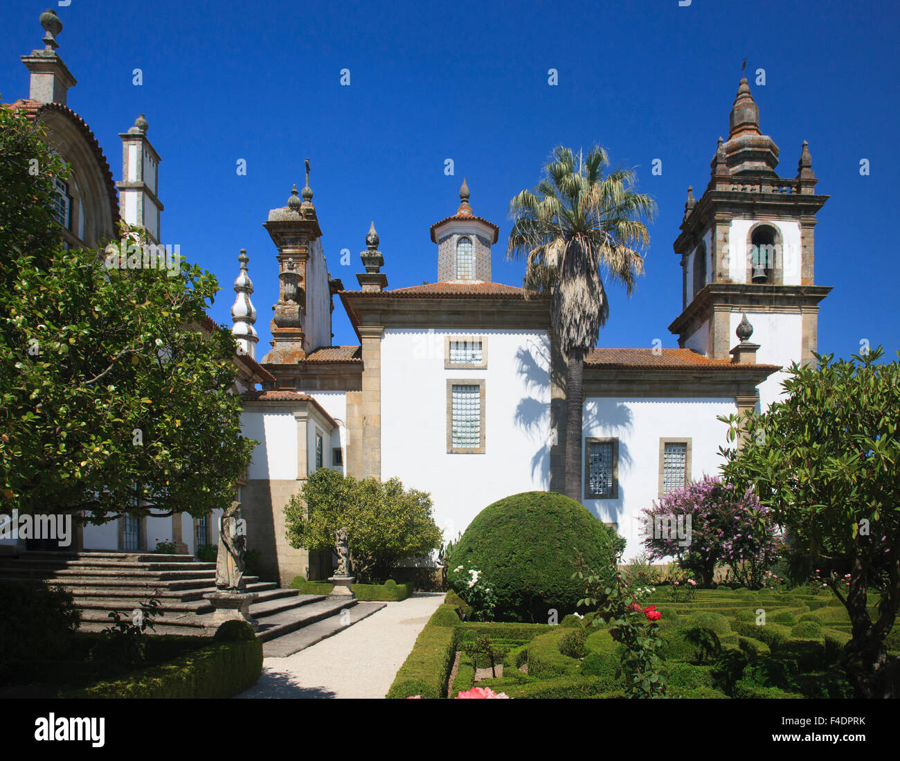Formal gardens of the Casa de Mateus manor house Stock Photo