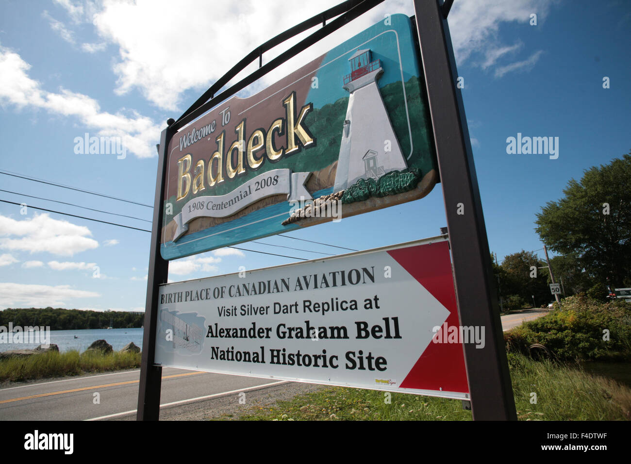 The entrance to the village of Baddeck, Nova Scotia Stock Photo Alamy