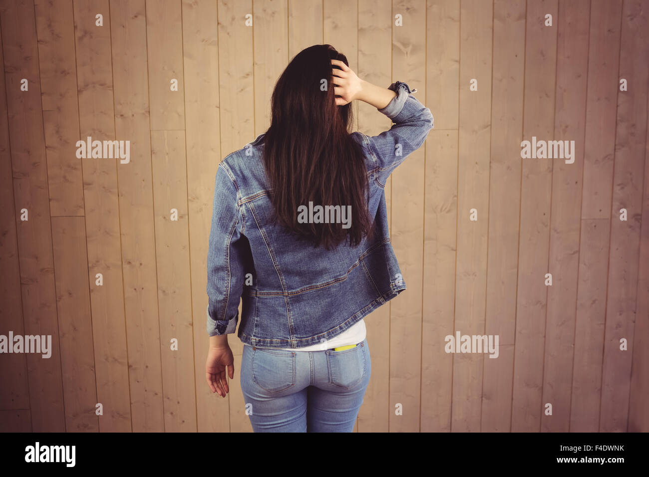 Rear view attractive young hi-res stock photography and images - Alamy