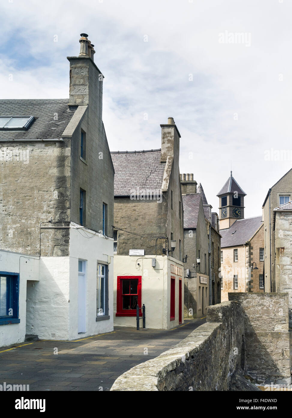 Lerwick, capital of the Shetland Islands in Scotland. Old trade houses