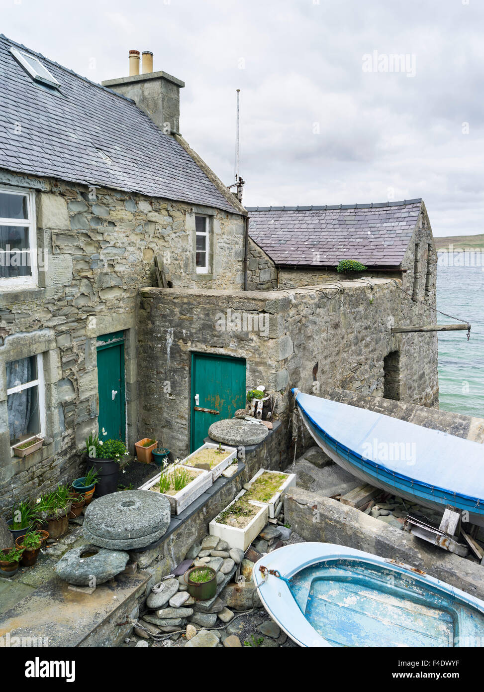 Lerwick, capital of the Shetland Islands in Scotland. Old trade houses called Lodberries at