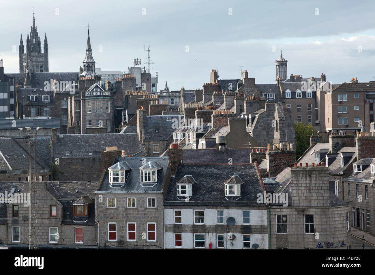 Aberdeen town center and waterfront, Scotland Stock Photo Alamy
