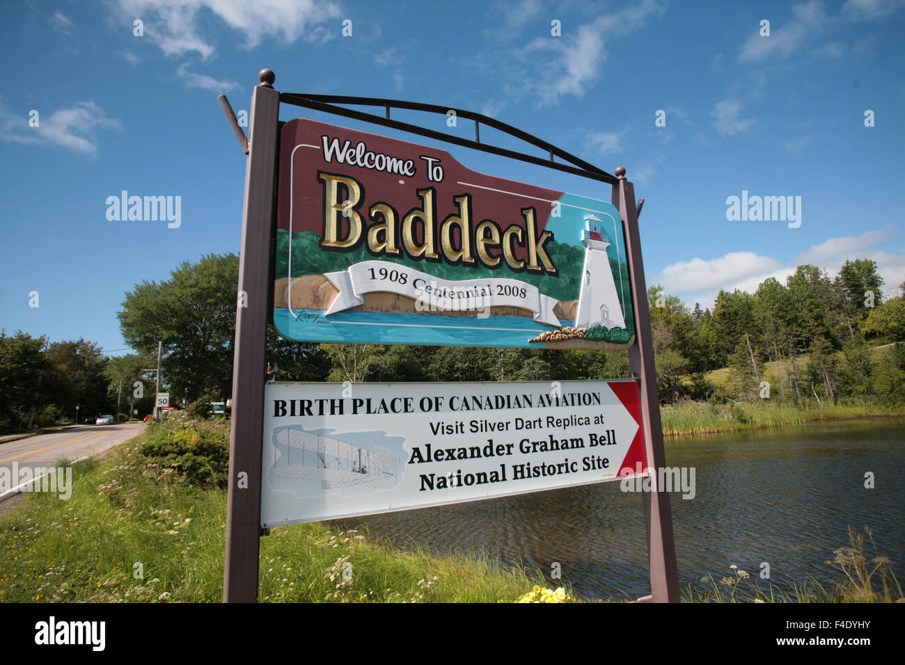 The entrance to the village of Baddeck, Nova Scotia Stock Photo Alamy