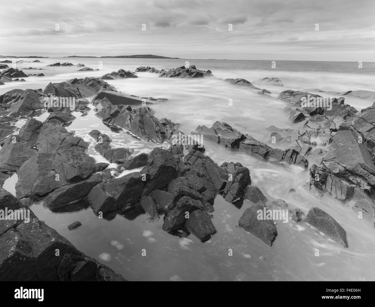 Coastal landscape at the West Voe of Sumburgh, Shetland mainland, Scotland, Great Britain (Large format sizes available). Stock Photo