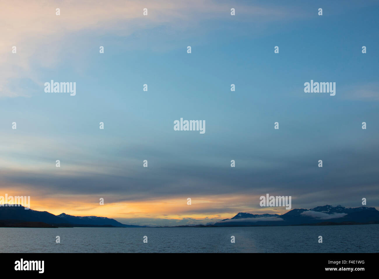 Argentina. Tierra del Fuego. Beagle Channel. Sunset Stock Photo - Alamy