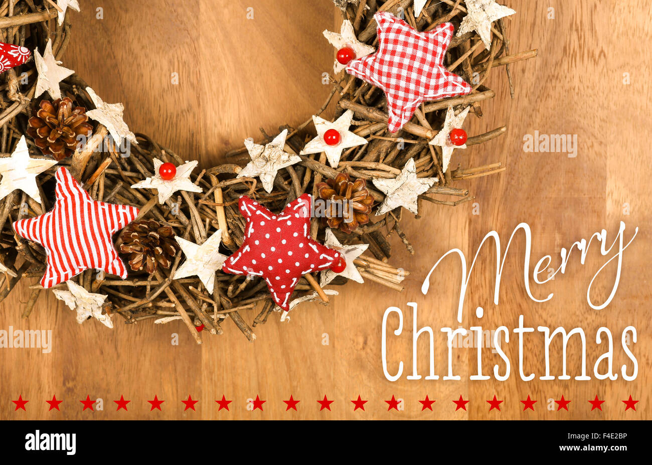 Buon Natale Shabby Chic.Merry Christmas Message Handmade Wreath Decoration Shabby Chic White Stock Photo Alamy