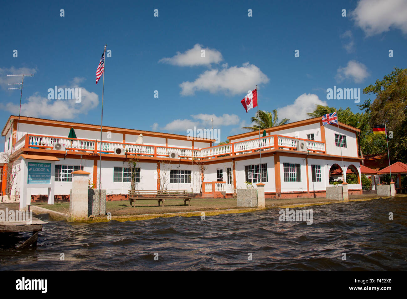 Belize, Crooked Tree Wildlife Sanctuary. Bird's Eye View Lodge (Large