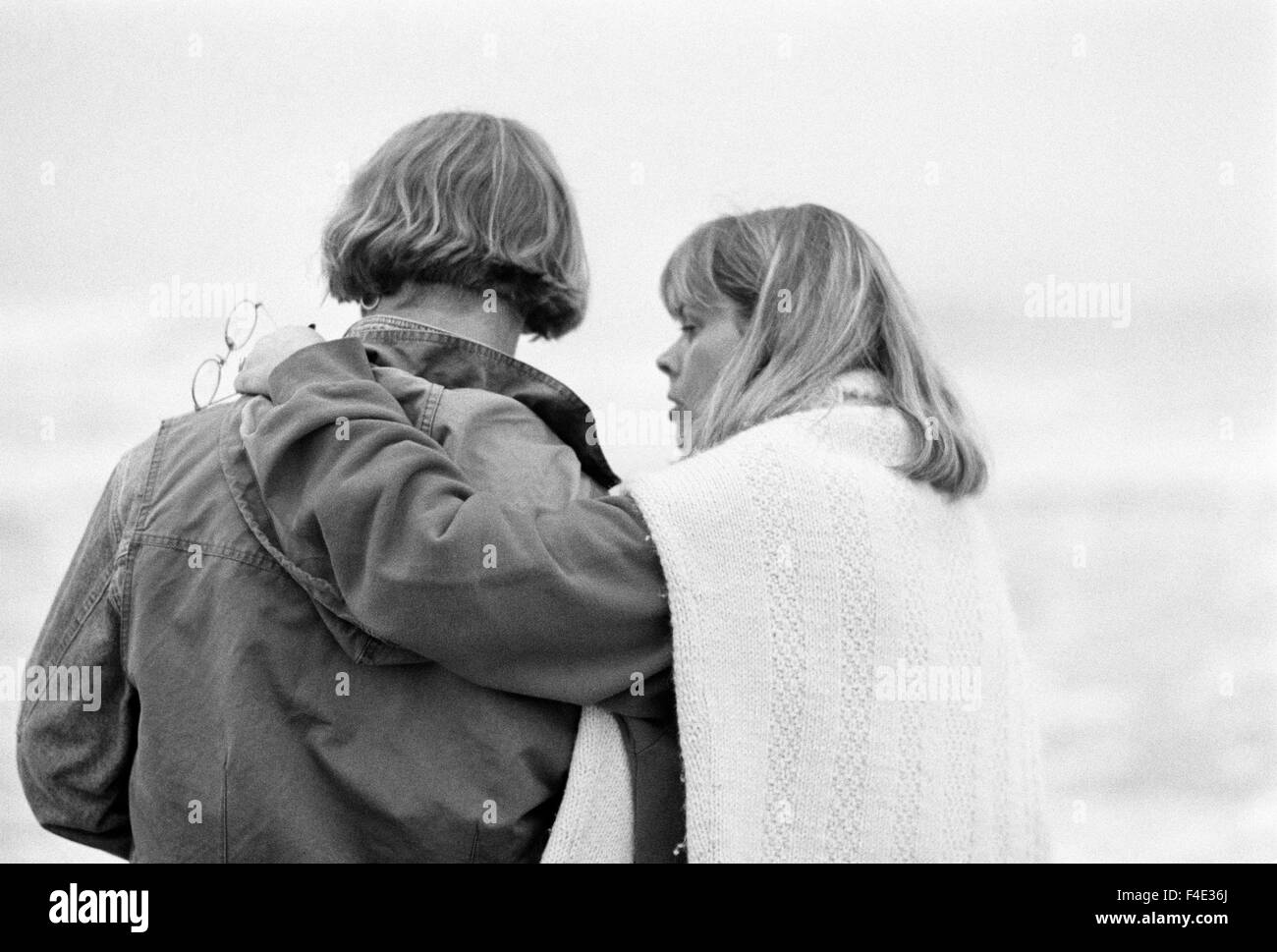 Mother and son by the sea, Sweden. Stock Photo
