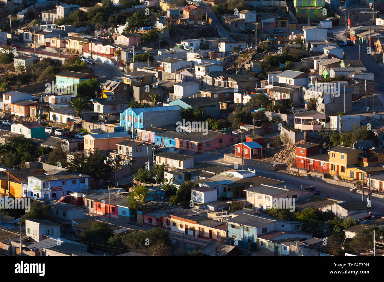 Chile, Coquimbo, elevated city view from the Cruz del III Milenio cross ...