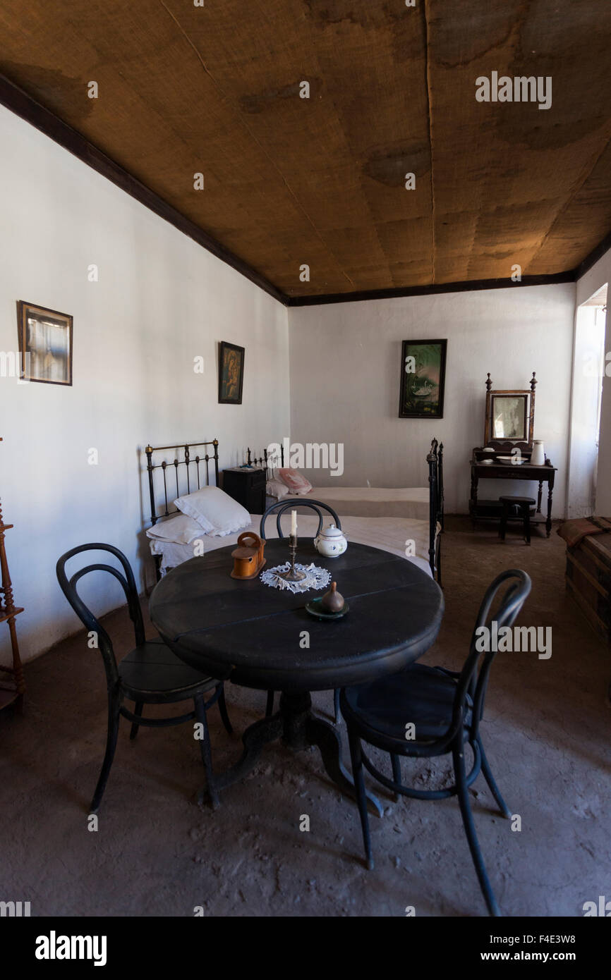 Chile, Elqui Valley, Vicuna, Museo Gabriela Mistral, dedicated to Noble prize winning poet Gabriela Mistral, interior of poets home. Stock Photo