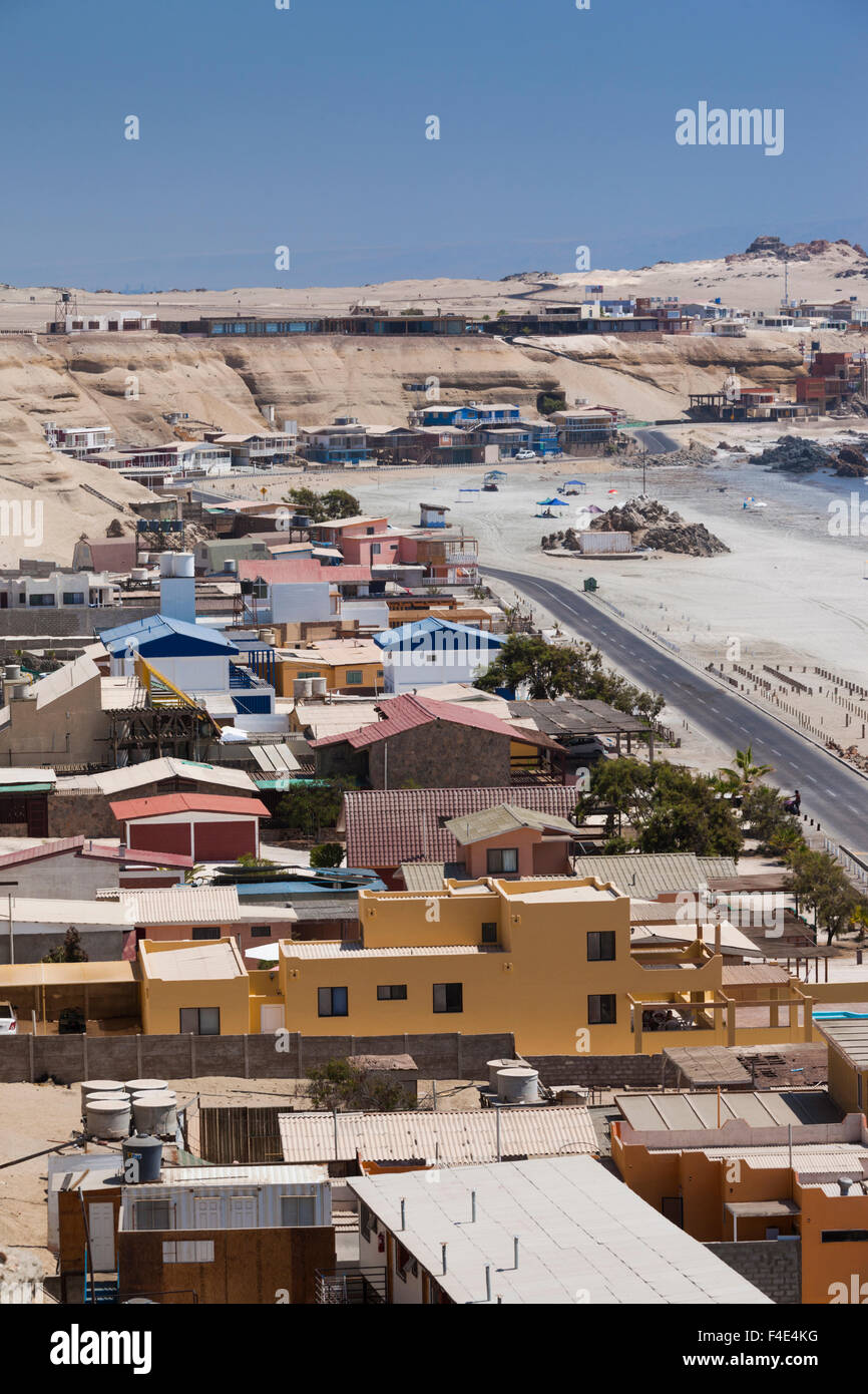 Chile, Hornitos, elevated beach town view Stock Photo Alamy