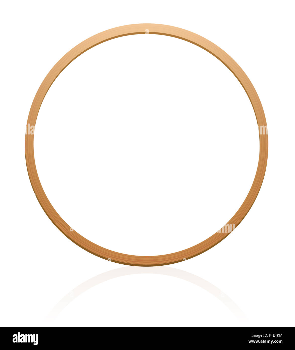 Gymnastic hoop with wood texture. Illustration over white background. Stock Photo