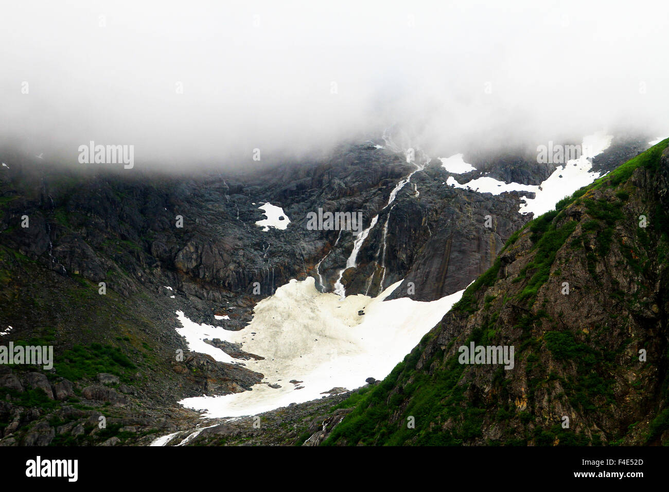Aerial view of the Juneau Icefield/Mendenhall Glacier in Alaska Stock Photo