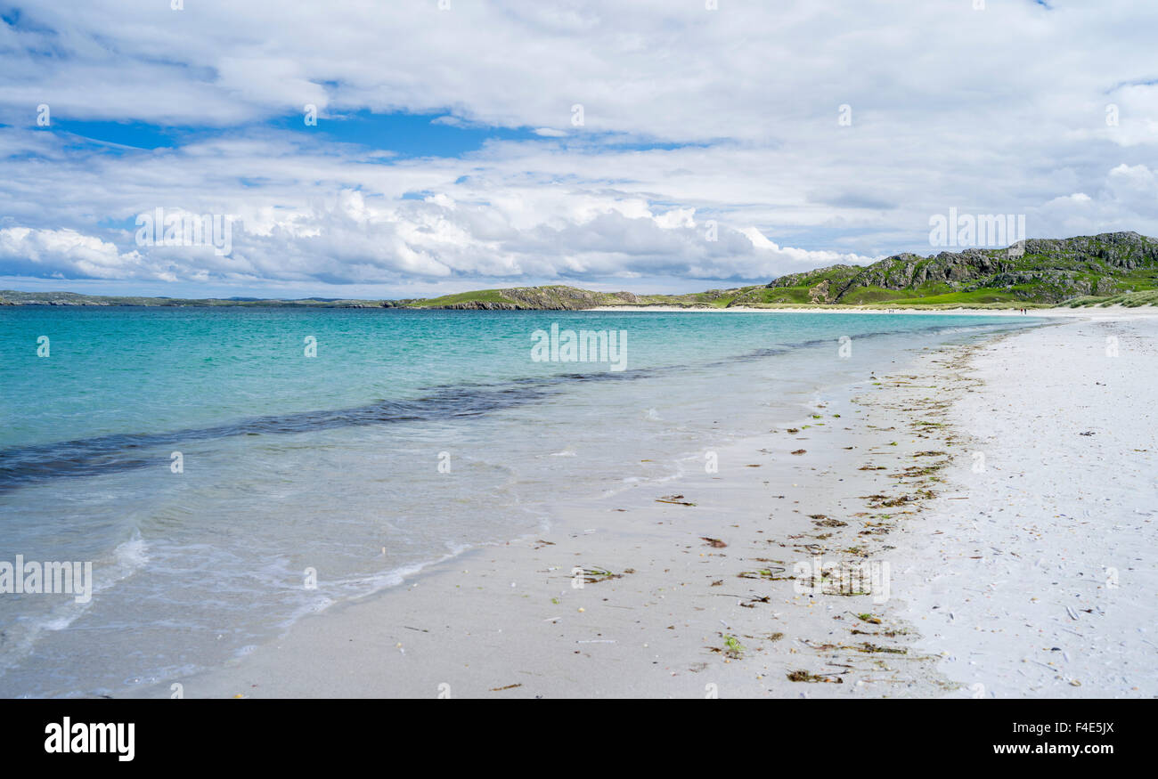 Landscape in the northern part of the Isle of Lewis, which, together with the connected Isle of Harris, make up the largest island in Scotland. Traigh na Berie or Reef Beach, one of the finest beaches in the Hebrides. (Large format sizes available) Stock Photo