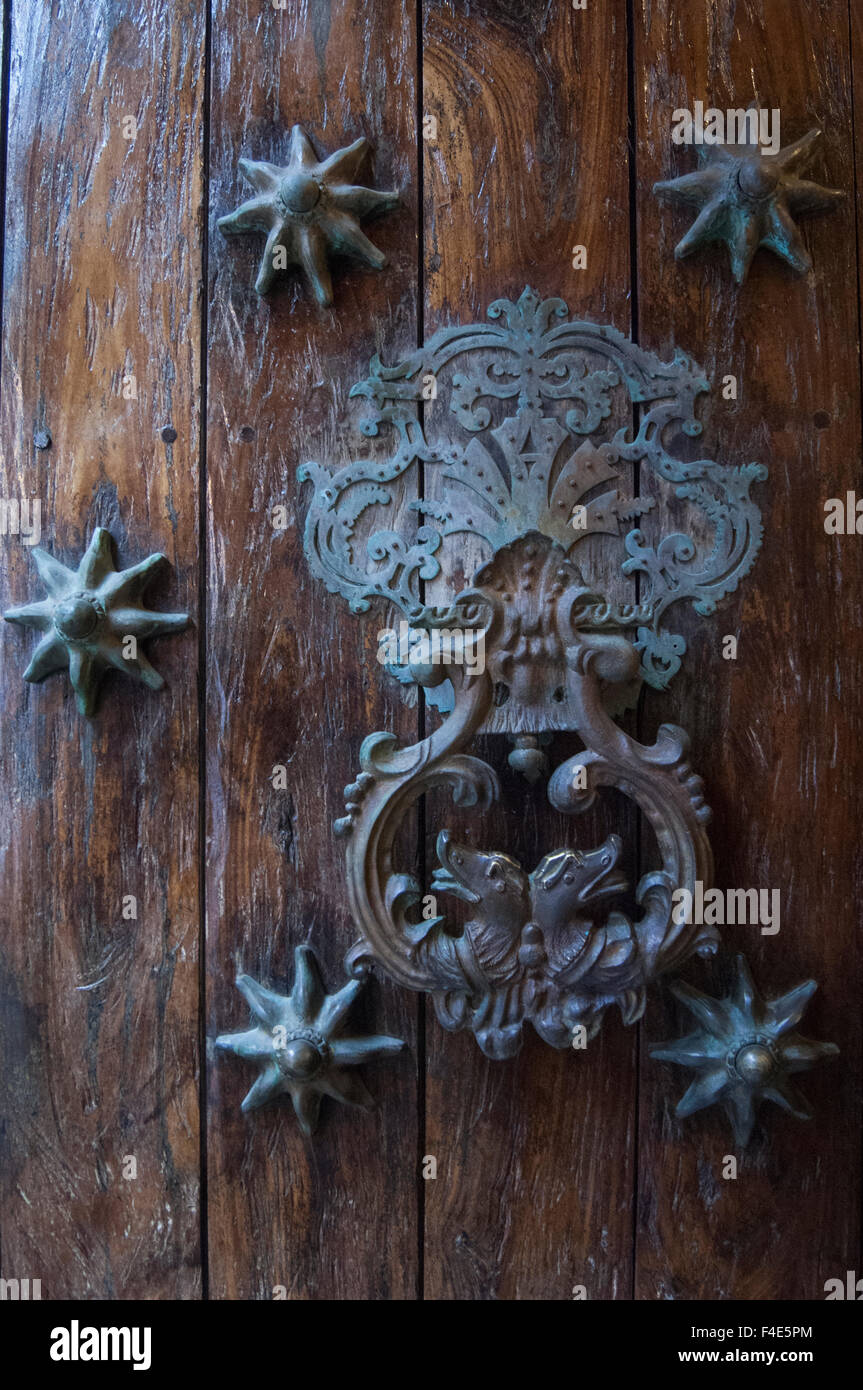 Door Knockers. The old city has ornately carved heavy wooden doors with