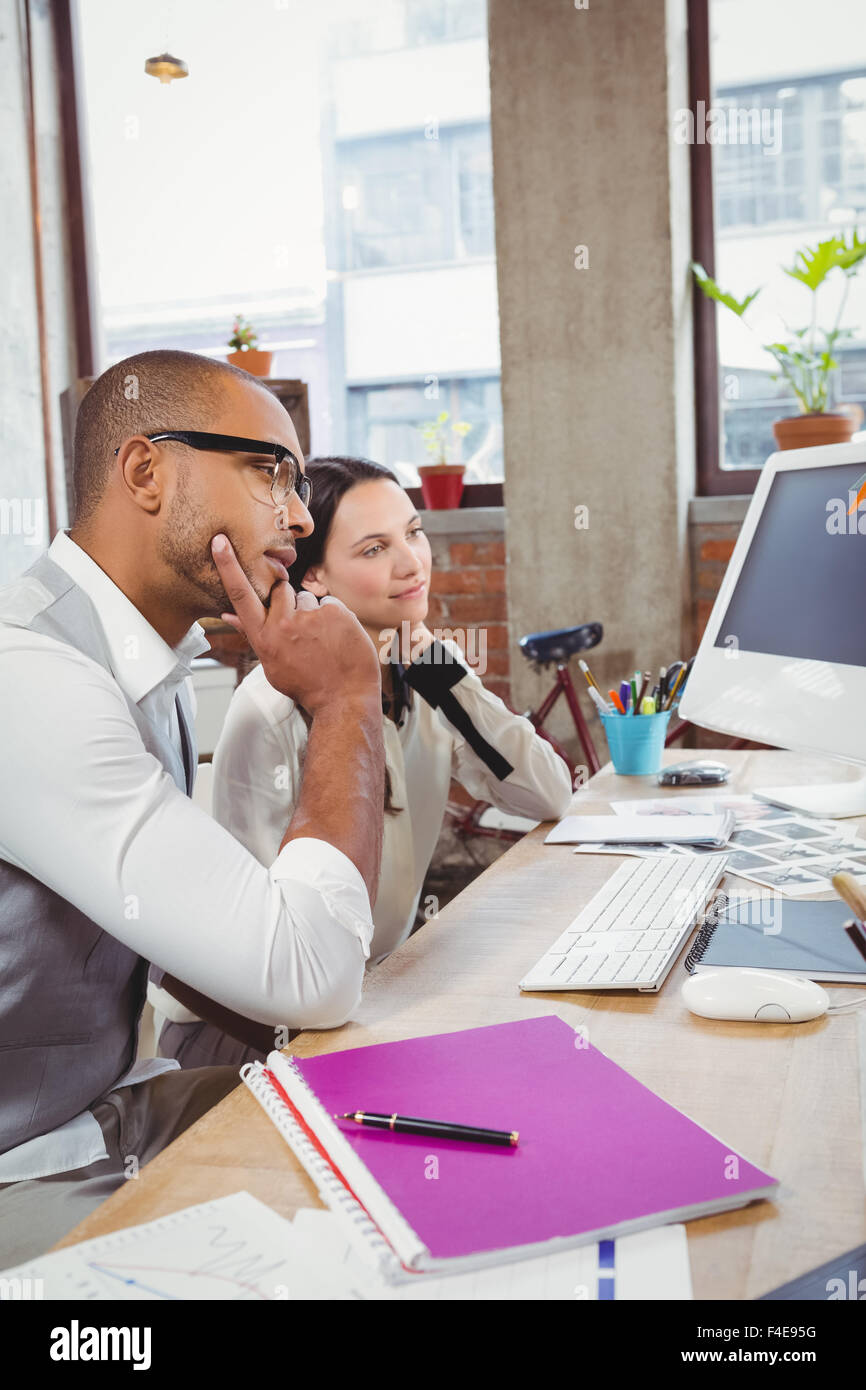 Man and woman working at office Stock Photo