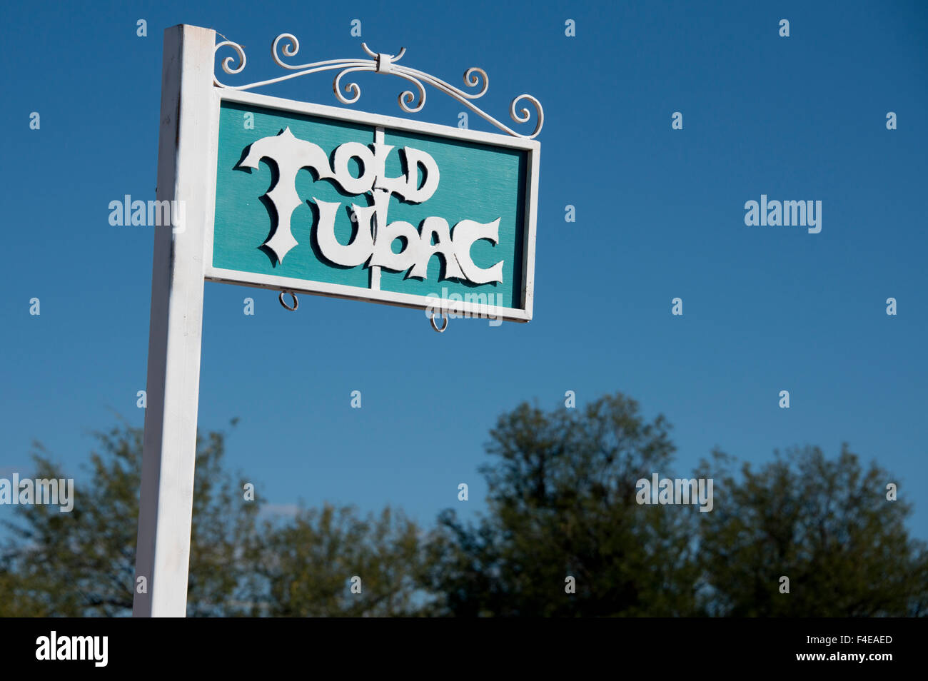 Arizona, Tucson, Tubac. Old Tubac sign. (Large format sizes available