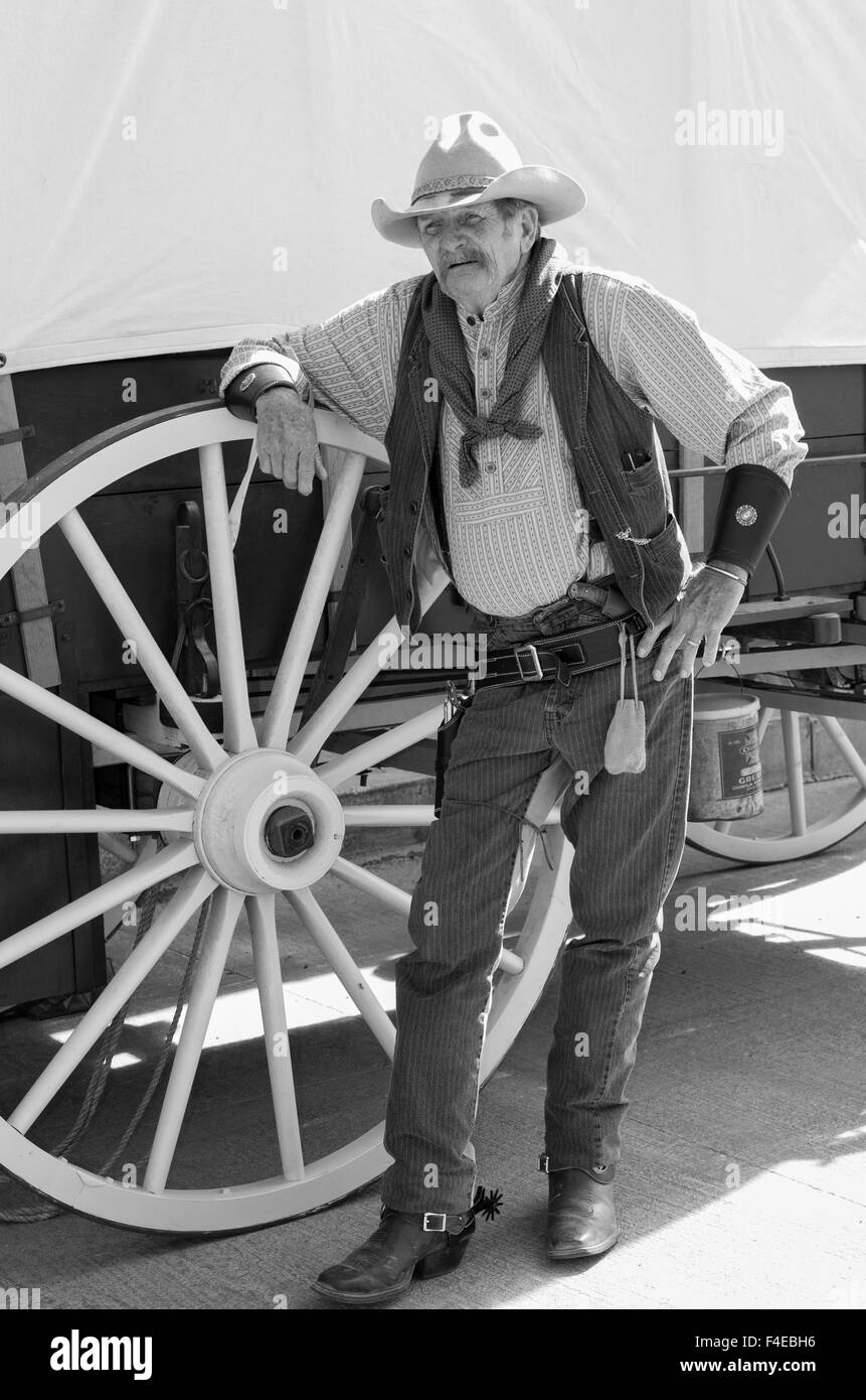 USA, Arizona, Florence. Cowboy reenactor during Annual Tour of Historic Florence. Stock Photo