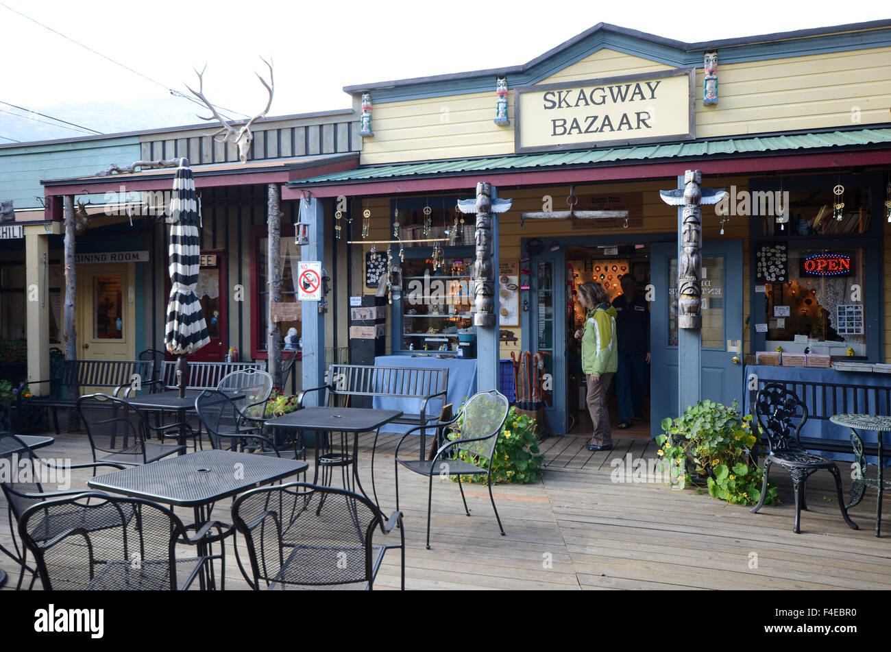 Shops in Skagway, Alaska Stock Photo Alamy