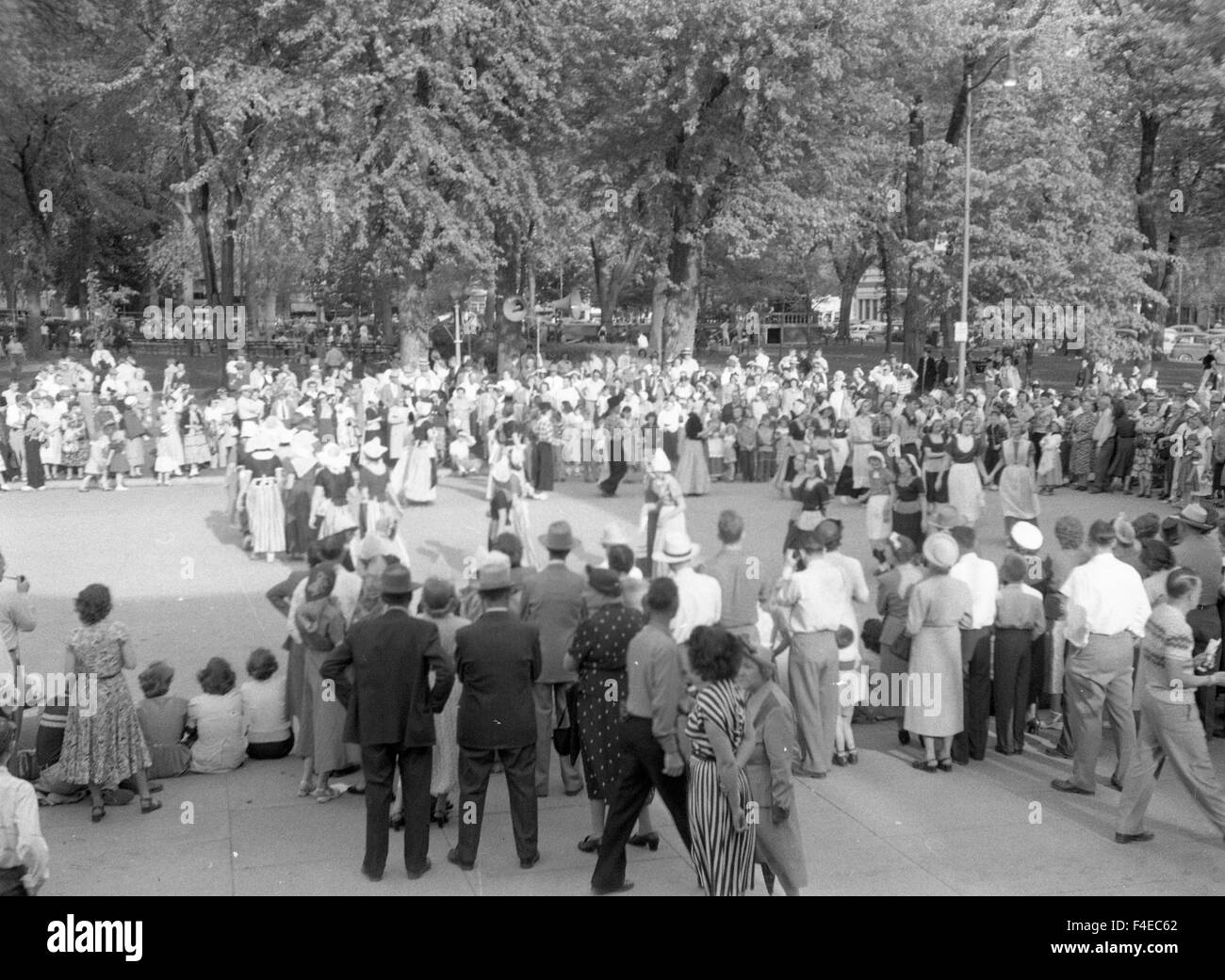 public gathering 1940s Stock Photo