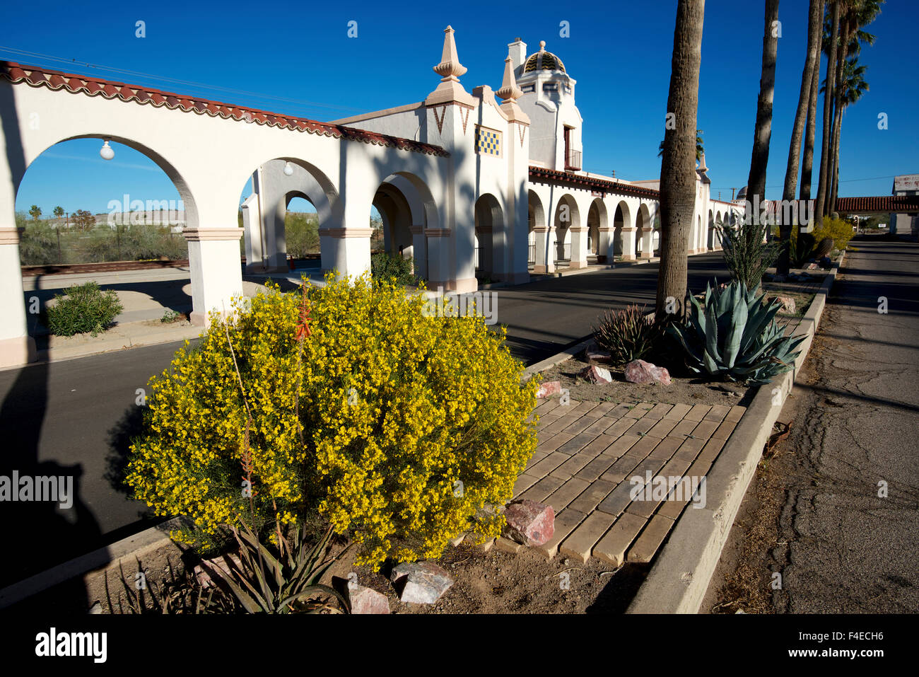 The Ajo Arizona train depot of the Tucson, Cornelia and Gila Bend