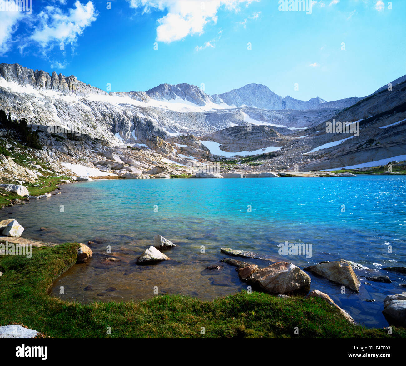 USA, California, Sierra Nevada Mountains. A glacier lake in the High