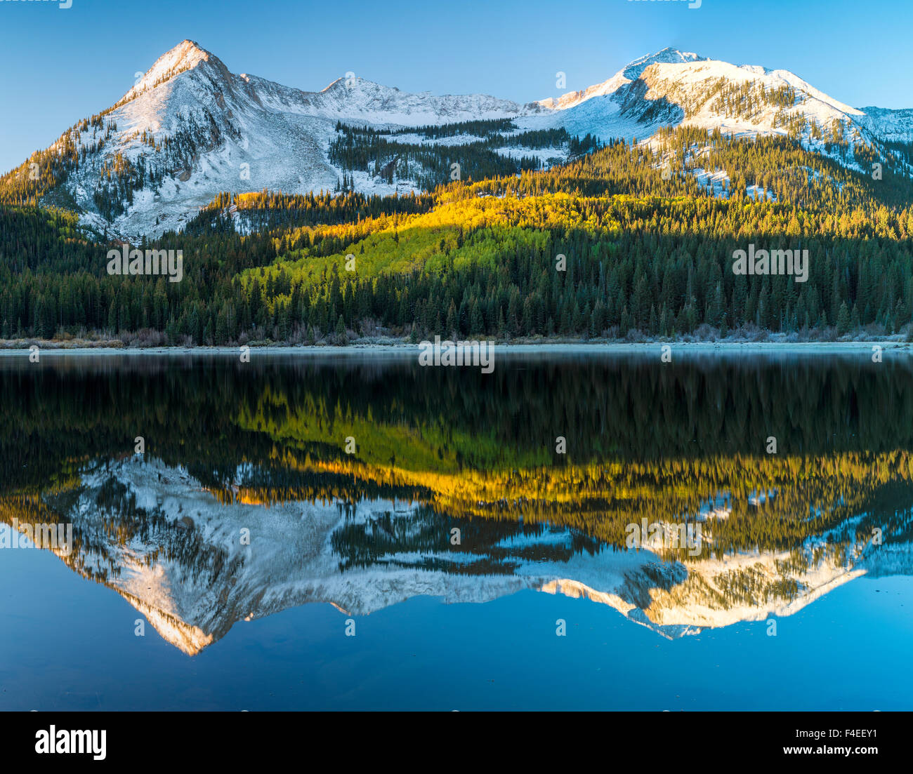 Colorado, East Beckwith Mountain. Composite of reflection in Lost Lake Slough. Credit as: Don Paulson / Jaynes Gallery / DanitaDelimont.com (Large format sizes available) Stock Photo