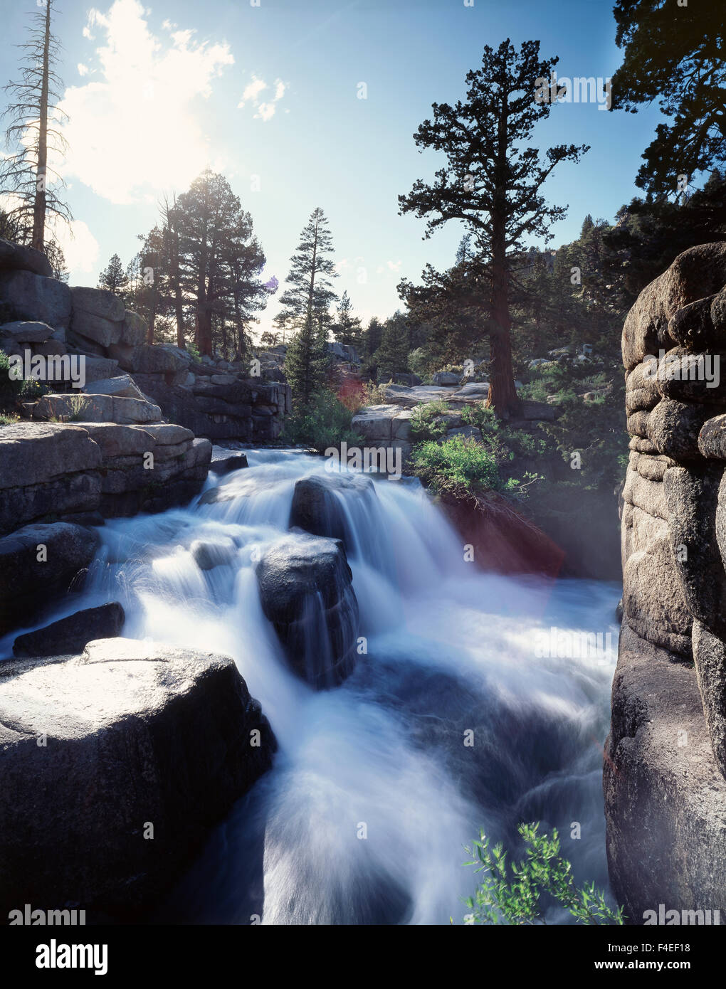 California, Sierra Nevada Mountains, A waterfall on Leavitt Creek in