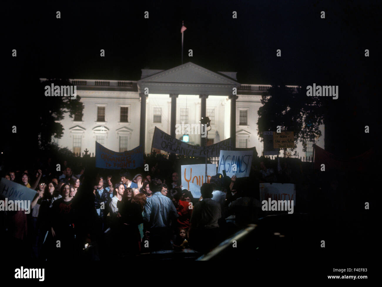 Scene from Lafayette Park during the final day of the Nixon administration. Stock Photo