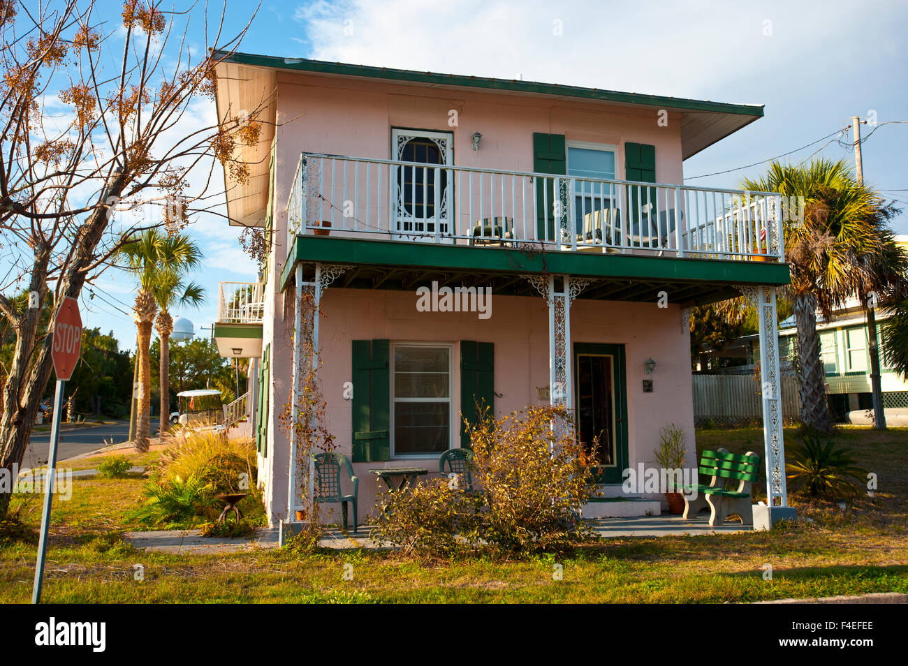 USA, Florida, Cedar Key. Old Brick House from the 1860s. One of the