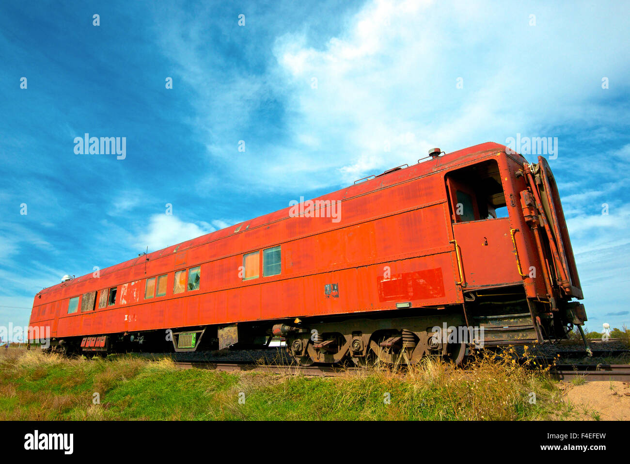 Strasburg, Colorado, abandoned railway car. (MR) (Large format sizes available) Stock Photo
