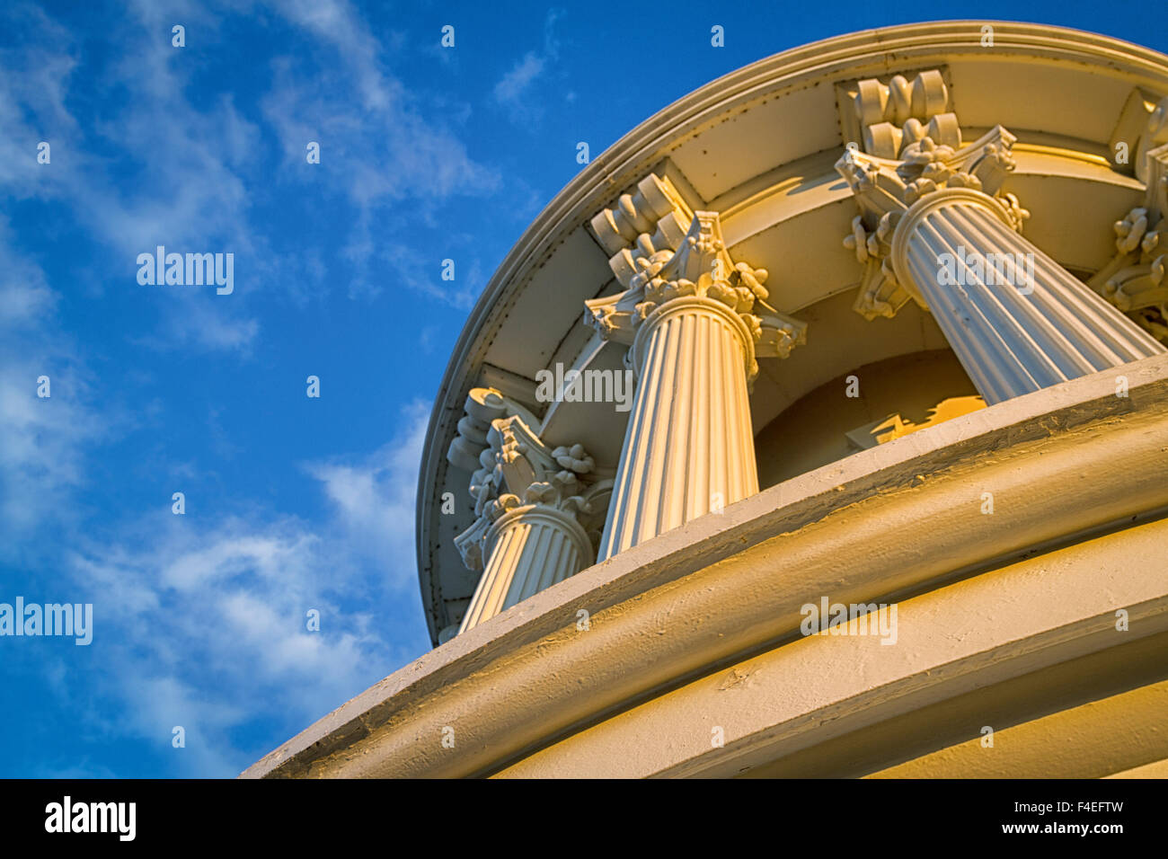 USA, Washington DC. Columns atop the dome of the U.S. Capitol Stock