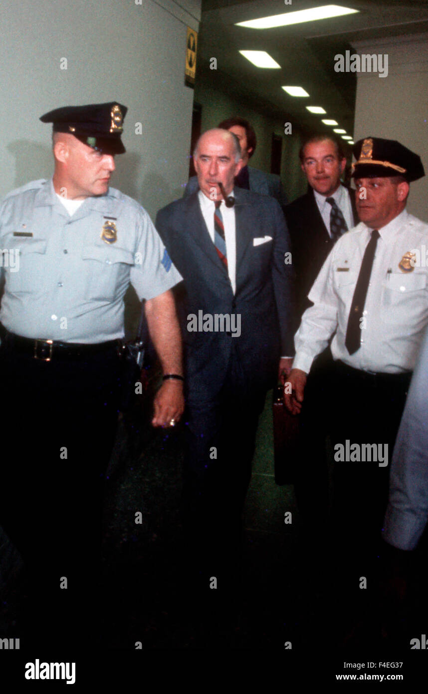 Attorney General John Mitchell enters the Senate office building to