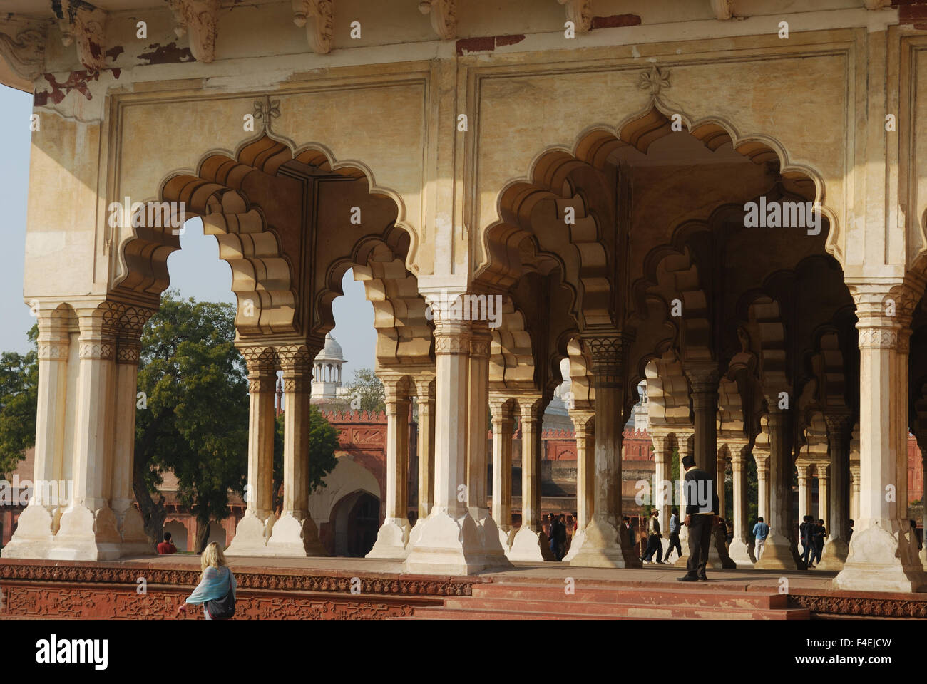 marble architecture inside agra fort india Stock Photo