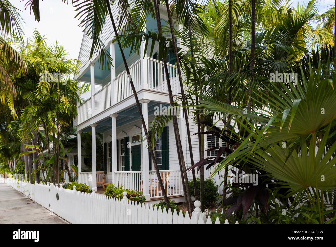 USA, Florida, Florida Keys, Key West, Truman Annex, house detail. Stock Photo